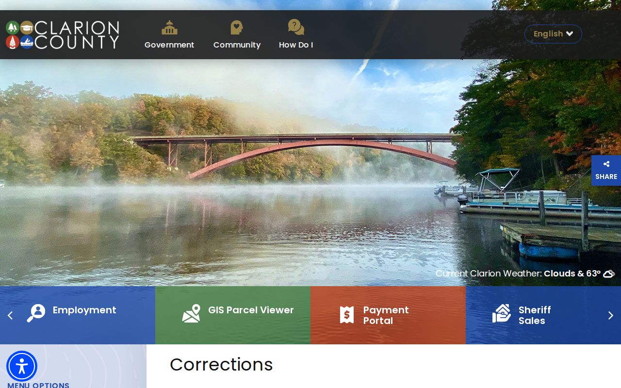 Clarion County Corrections county custody record information