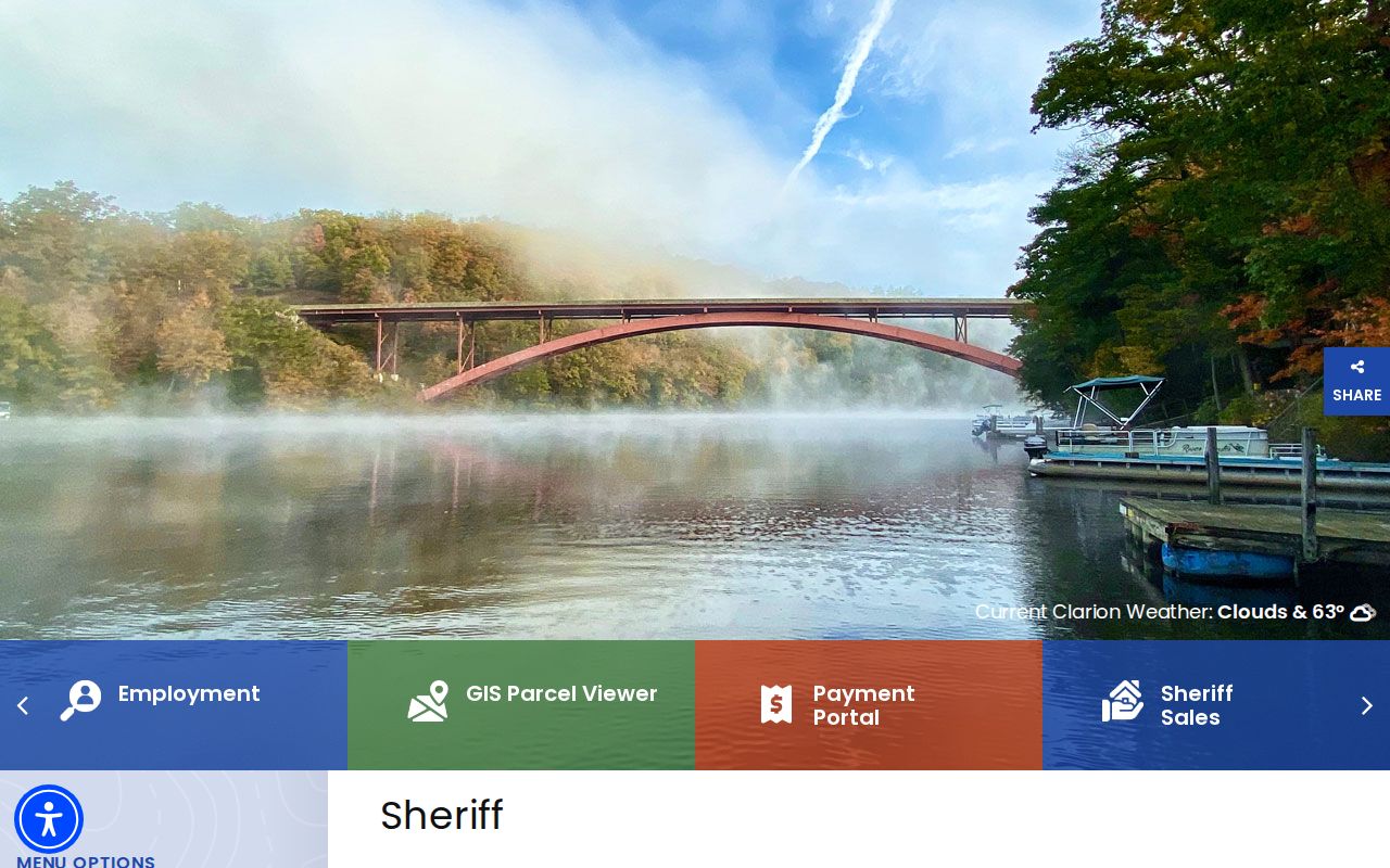 Clarion County Sheriff warrant record service information