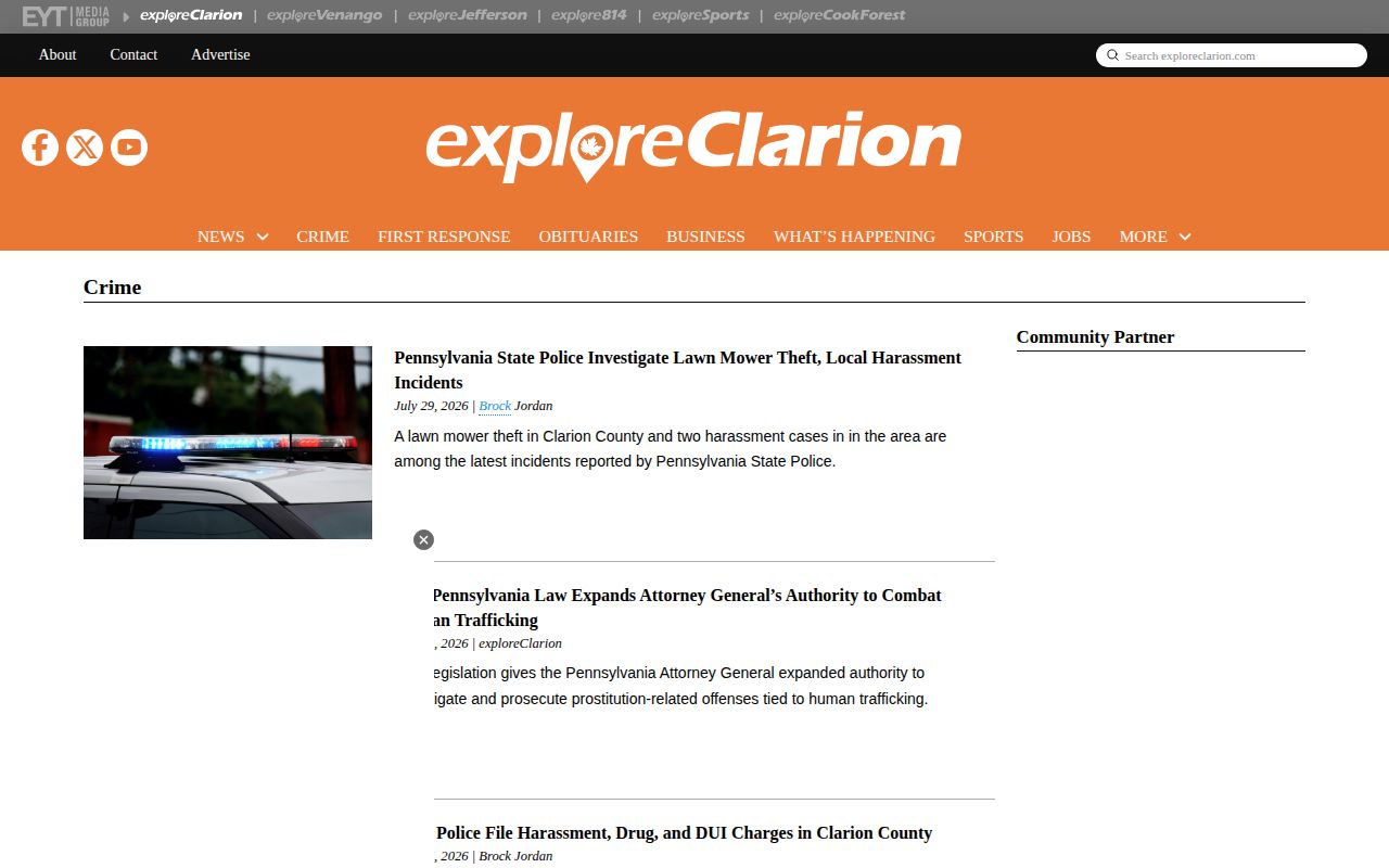 Clarion County crime record news archive source